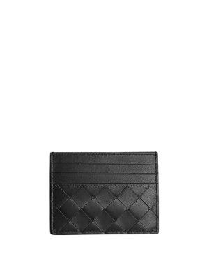 Bottega Veneta Intrecciato Credit Card Case in Nero