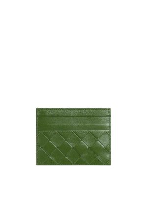 Bottega Veneta Intrecciato Credit Card Case in Avocado