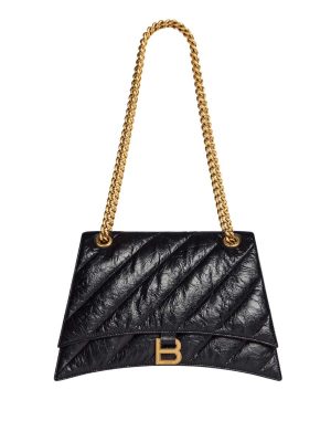 Balenciaga Women's Crush Medium Chain Bag Quilted in Black