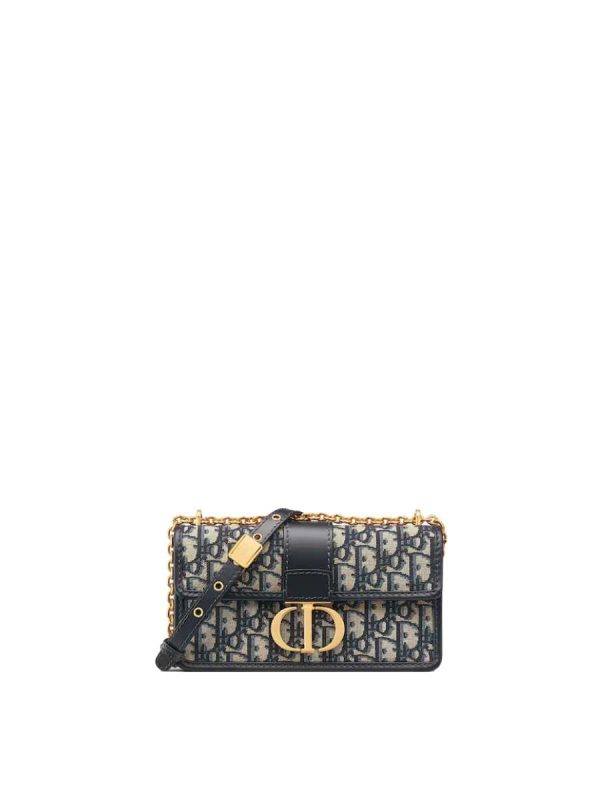 Dior 30 Montaigne Chain Bag Blue Dior Oblique Jacquard