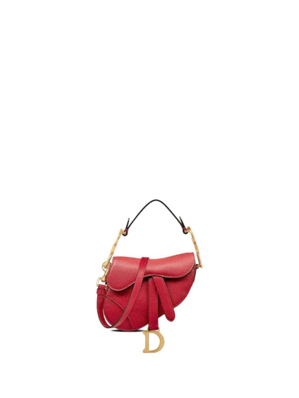 Dior Micro Saddle Bag in Scarlet Red Goatskin