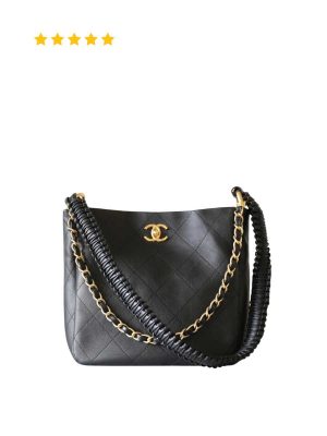 [TOP TIER] Chanel 23A in Black Quilted Smooth Calfskin Maxi Hobo