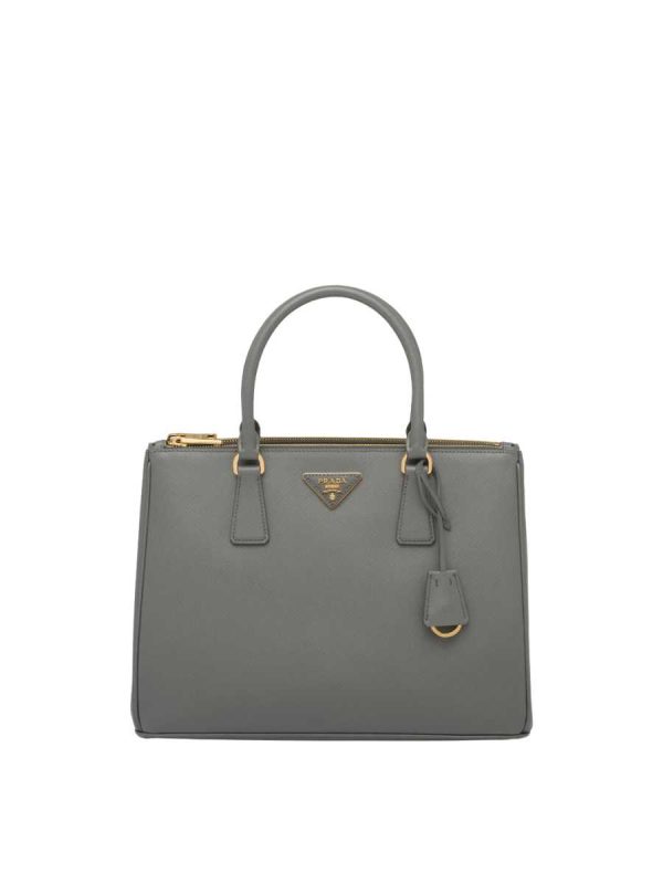 Prada Galleria Saffiano Large Leather Bag in Slate Gray