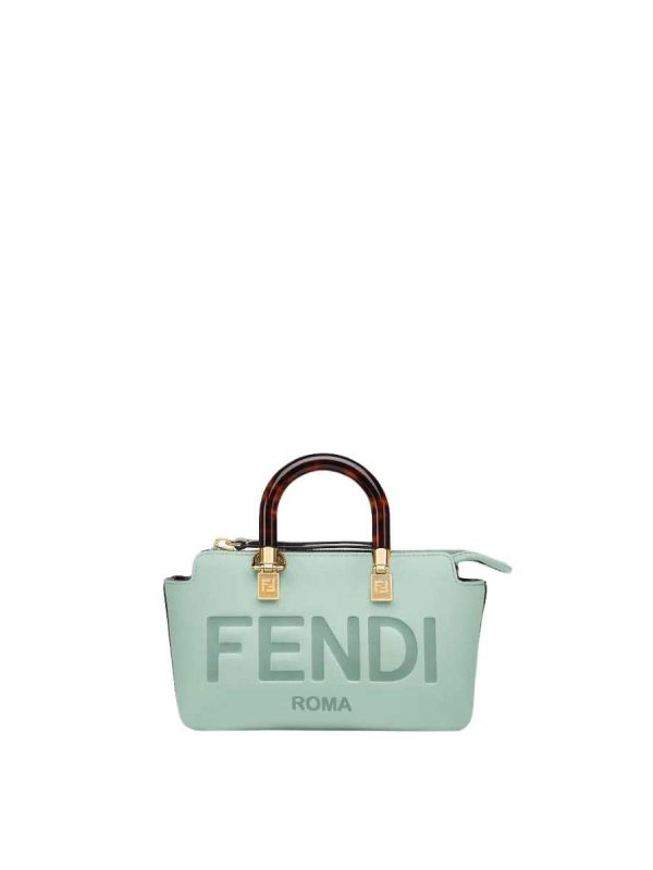 Fendi By The Way Mini Mint Green Leather Small Boston Bag