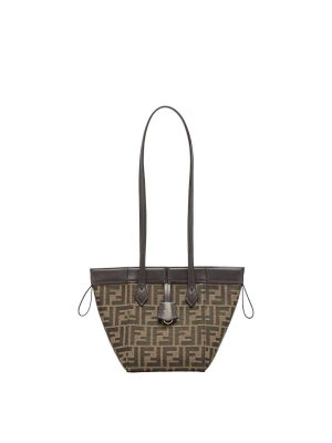 Fendi Origami Mini Brown FF Jacquard Fabric Bag