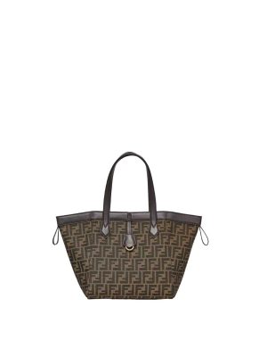 Fendi Origami Medium Brown FF Jacquard Fabric Bag