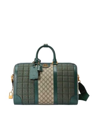 Gucci Mini GG Canvas Small Duffle Bag in Green GG Canvas