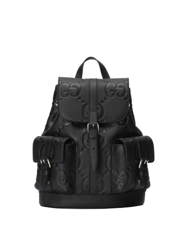 Gucci Jumpo GG Small Backpack in Black Leather