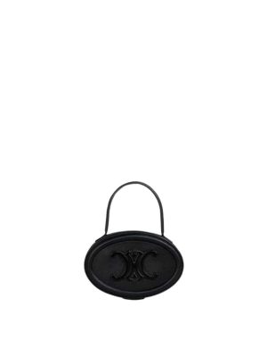 Celine Oval Minaudiere Cuir Triomphe in Smooth Calfskin Black