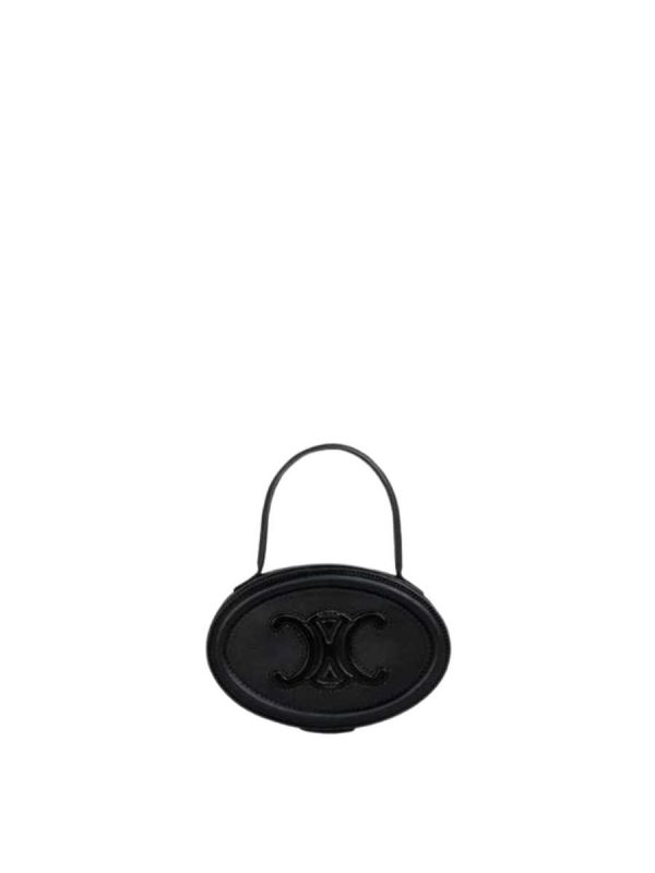 Celine Oval Minaudiere Cuir Triomphe in Smooth Calfskin Black