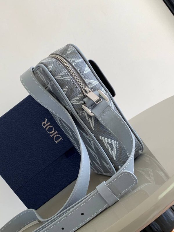 Dior Hit The Road Vertical Pouch in Gray CD Diamond Canvas - Image 5