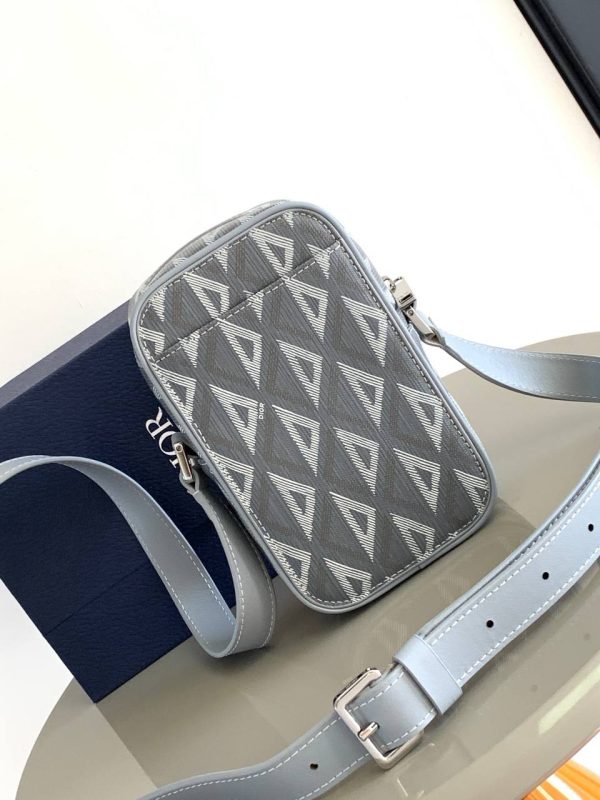 Dior Hit The Road Vertical Pouch in Gray CD Diamond Canvas - Image 4