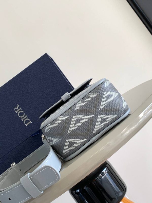 Dior Hit The Road Vertical Pouch in Gray CD Diamond Canvas - Image 3