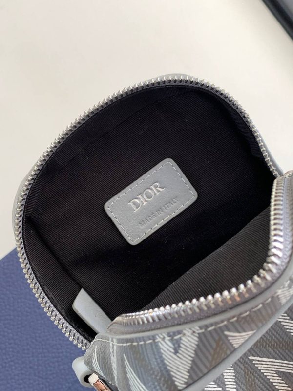 Dior Hit The Road Vertical Pouch in Gray CD Diamond Canvas - Image 9