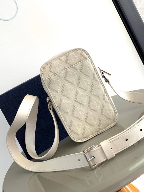 Dior Hit The Road Vertical Pouch in Light Beige CD Diamond Canvas - Image 4