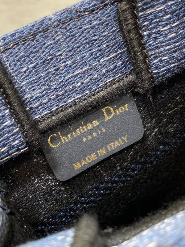 Dior Mini Dior Book Tote Phone Bag in Denim Blue Albero della Vita Embroidery - Image 10