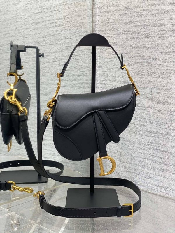 Dior Micro Saddle Bag in Black Goatskin - Image 2