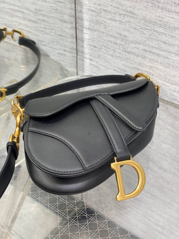 Dior Micro Saddle Bag in Black Goatskin - Image 7