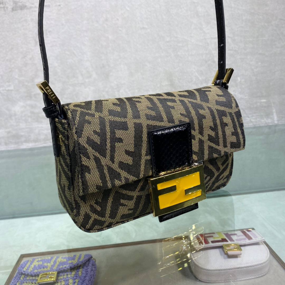 Fendi Baguette Vertigo Bag 1997 Brown Jacquard FF – GSM LUXURY