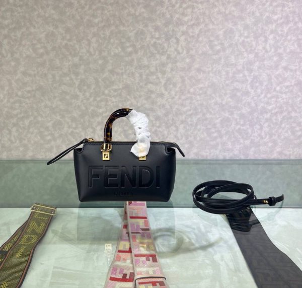 Fendi By The Way Mini Small Boston Bag in Black Leather - Image 2