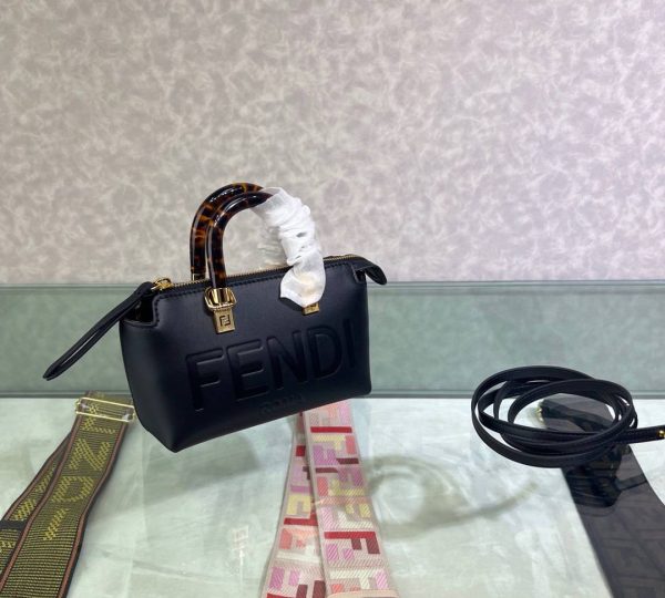 Fendi By The Way Mini Small Boston Bag in Black Leather - Image 3