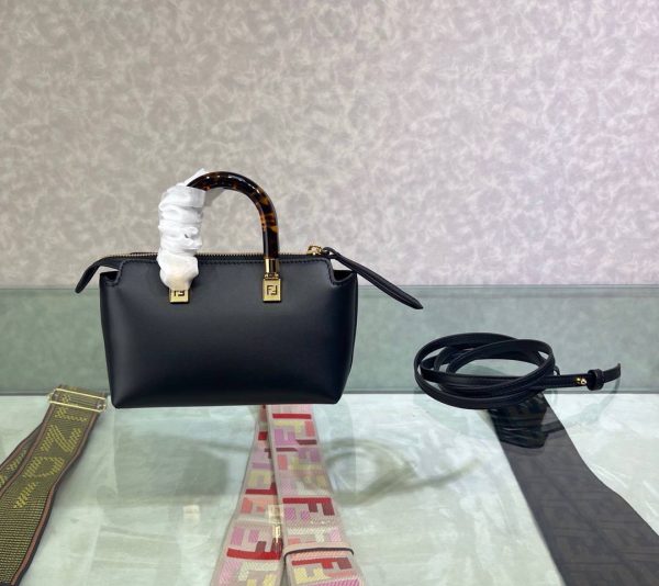 Fendi By The Way Mini Small Boston Bag in Black Leather - Image 4