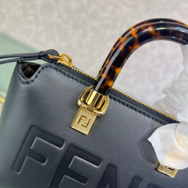 Fendi By The Way Mini Small Boston Bag in Black Leather - Image 5