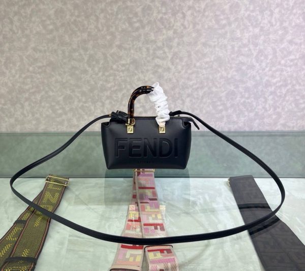 Fendi By The Way Mini Small Boston Bag in Black Leather - Image 10