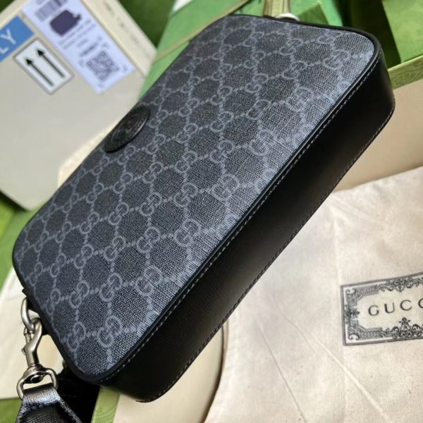 Gucci GG Supreme Canvas Shoulder Bag in Black GG Supreme Canvas - Image 6