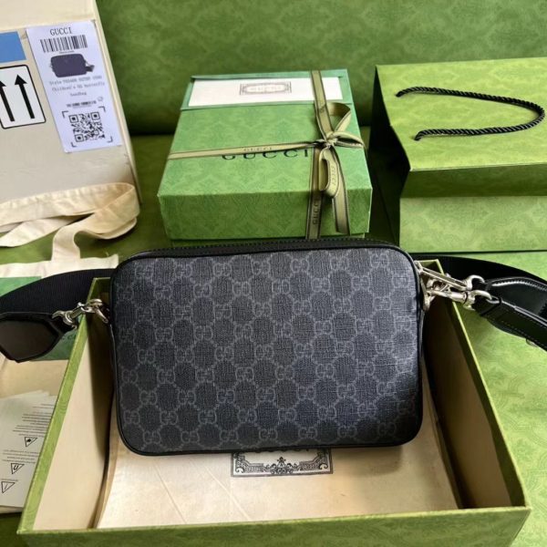 Gucci GG Supreme Canvas Shoulder Bag in Black GG Supreme Canvas - Image 4