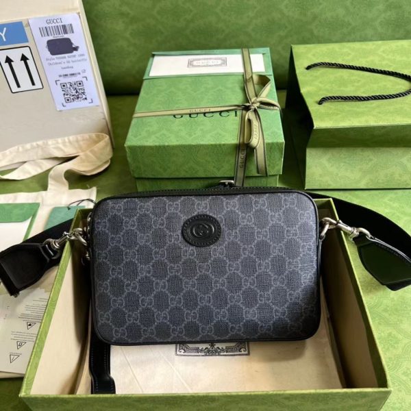 Gucci GG Supreme Canvas Shoulder Bag in Black GG Supreme Canvas - Image 3