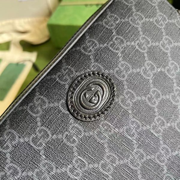 Gucci GG Supreme Canvas Shoulder Bag in Black GG Supreme Canvas - Image 5