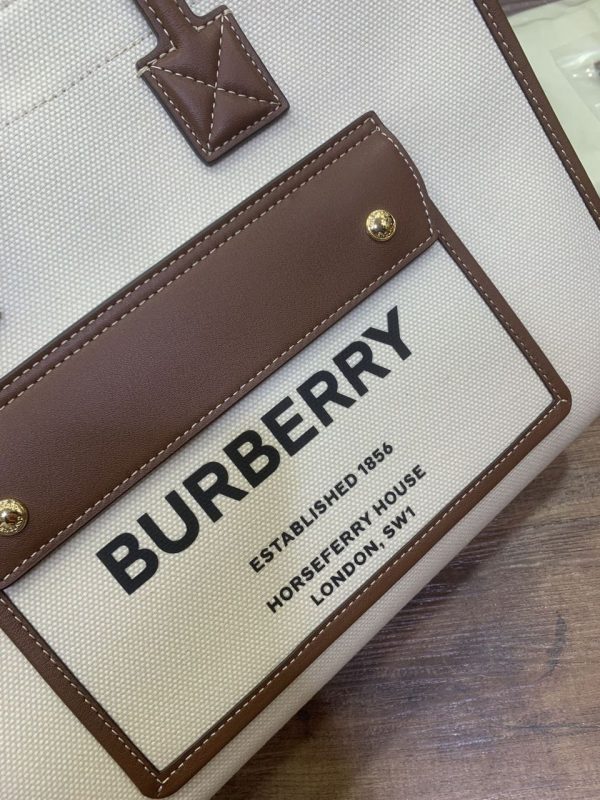 Burberry Small Freya Tote in Natural/ Tan - Image 8