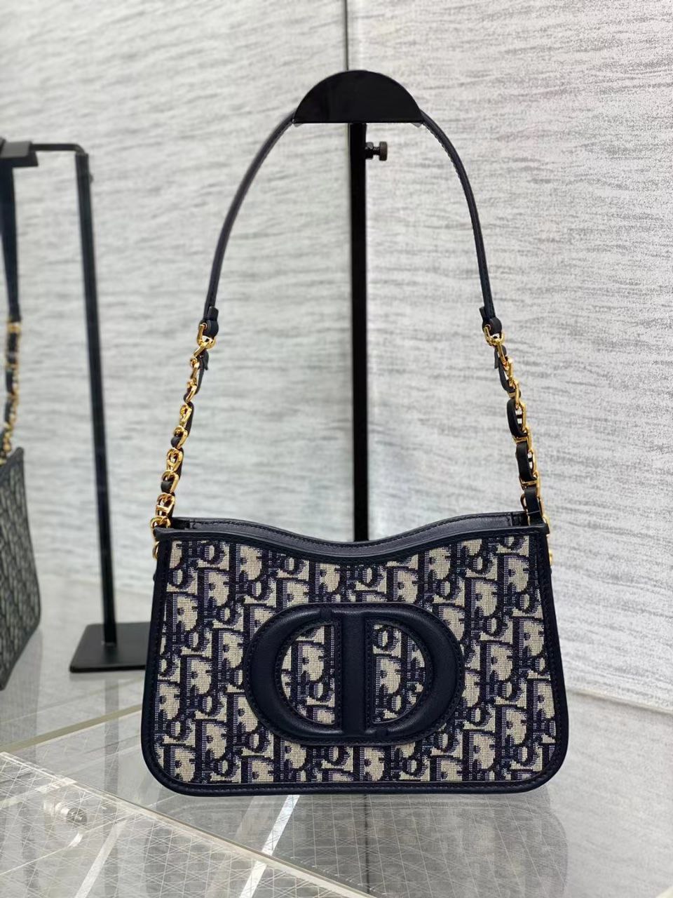 Dior CD Signature Hobo Mini Bag in Blue Dior Oblique Jacquard – GSM LUXURY