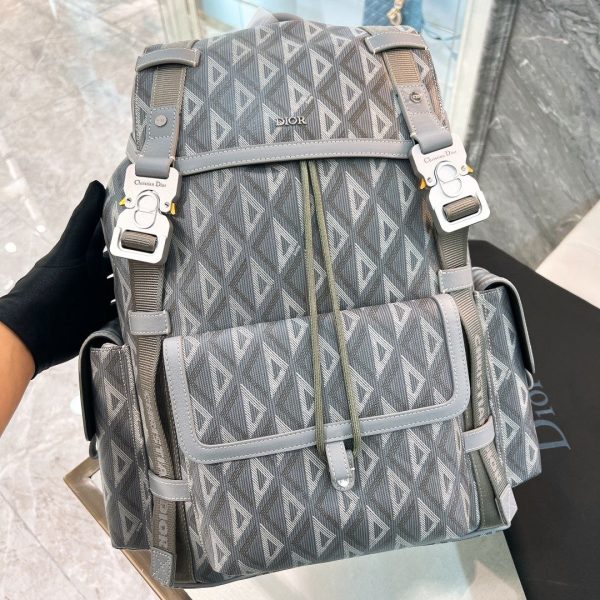 Dior Hit The Road Backpack in Gray CD Diamond Canvas - Image 2