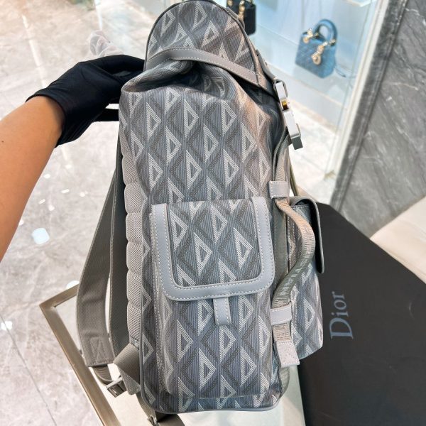 Dior Hit The Road Backpack in Gray CD Diamond Canvas - Image 3