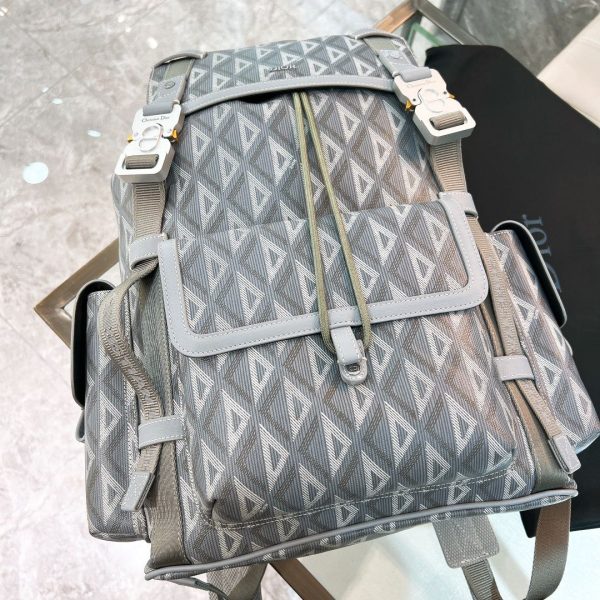 Dior Hit The Road Backpack in Gray CD Diamond Canvas - Image 4