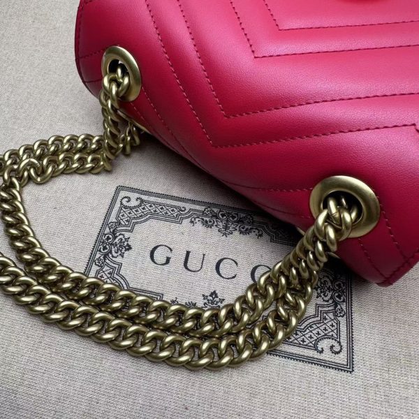 Gucci GG Marmont Mini Shoulder Bag in Red Leather - Image 3