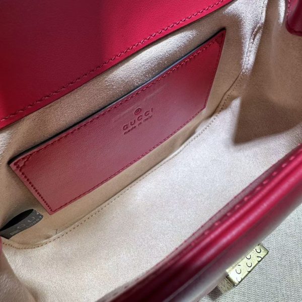 Gucci GG Marmont Mini Shoulder Bag in Red Leather - Image 8