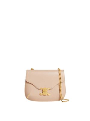 Celine Chain Besace Triomphe Bag in Cream