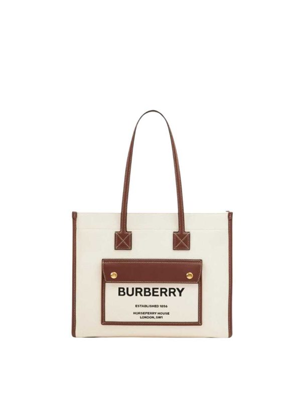 Burberry Small Freya Tote in Natural/ Tan