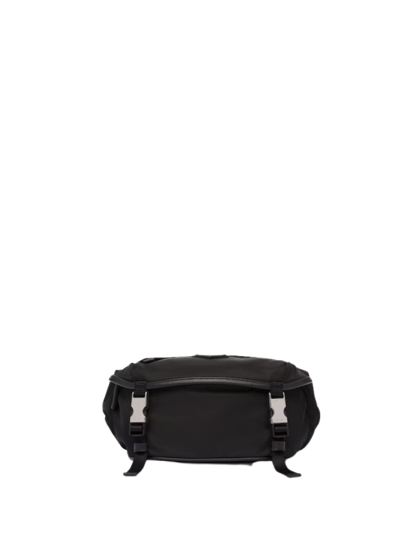 Prada Re-Nylon and Saffiano Leather Shoulder Bag in Black