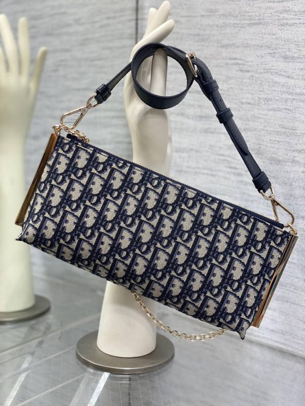 Dior Club Bag in Blue Dior Oblique Jacquard - Image 6