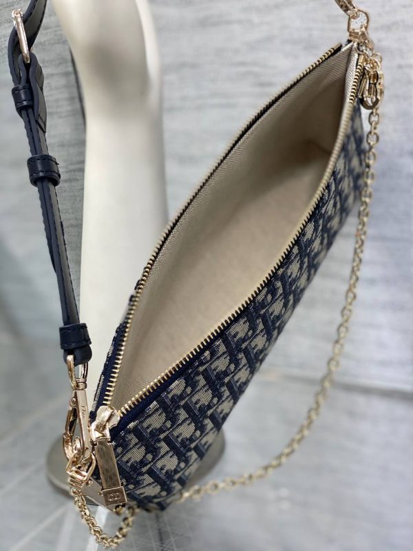 Dior Club Bag in Blue Dior Oblique Jacquard - Image 9