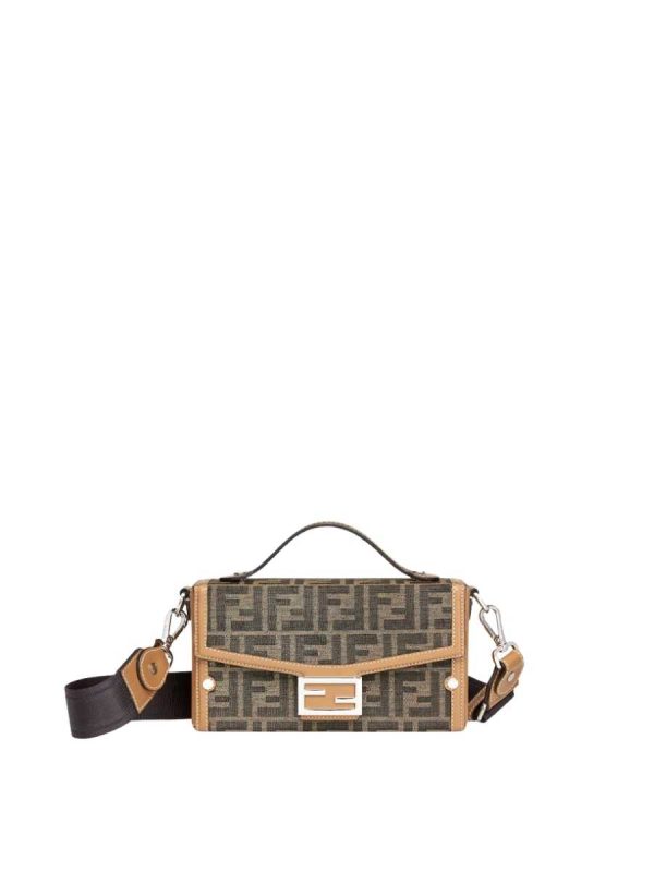 Fendi Baguette Soft Trunk FF Jacquard Fabric Bag