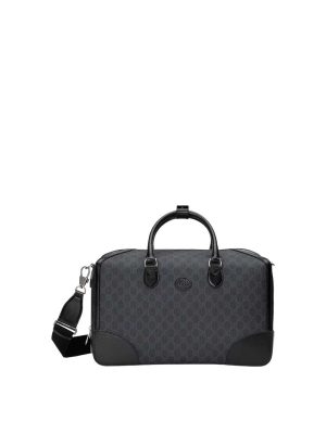 Gucci Duffle Bag with Interlocking G in Black GG Supreme Canvas