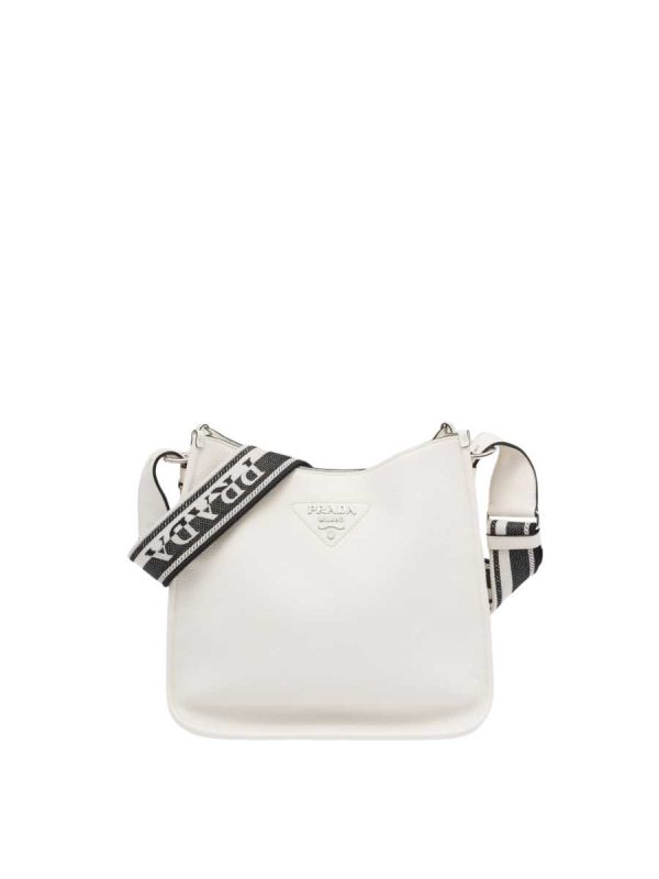 Prada Leather Hobo Bag in White