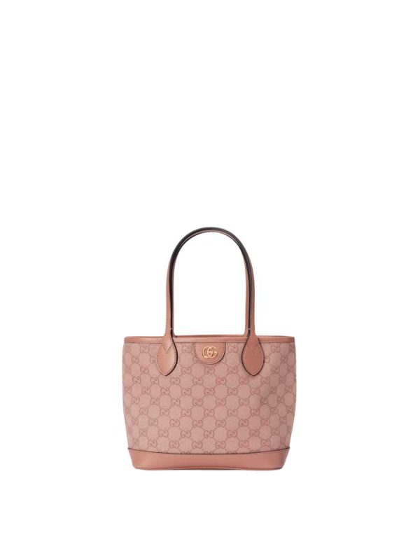 Gucci Ophidia Small GG Tote Bag in Pink GG Canvas