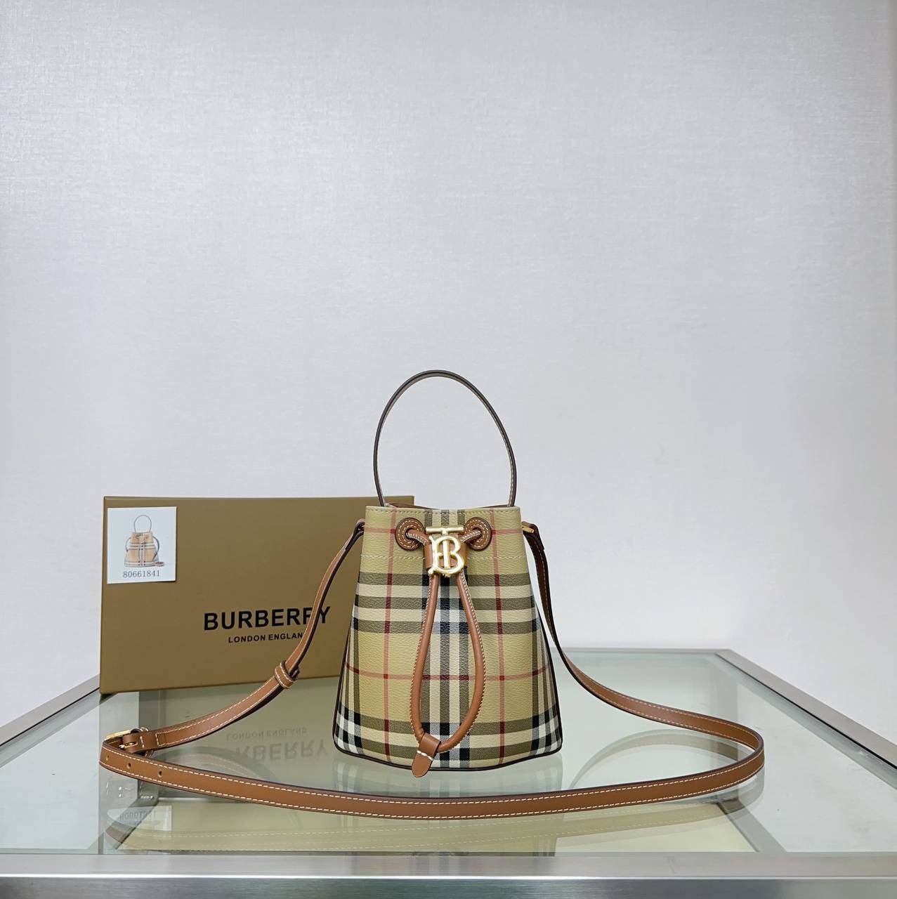 Burberry Mini TB Bucket Bag in Briar Brown – GSM LUXURY