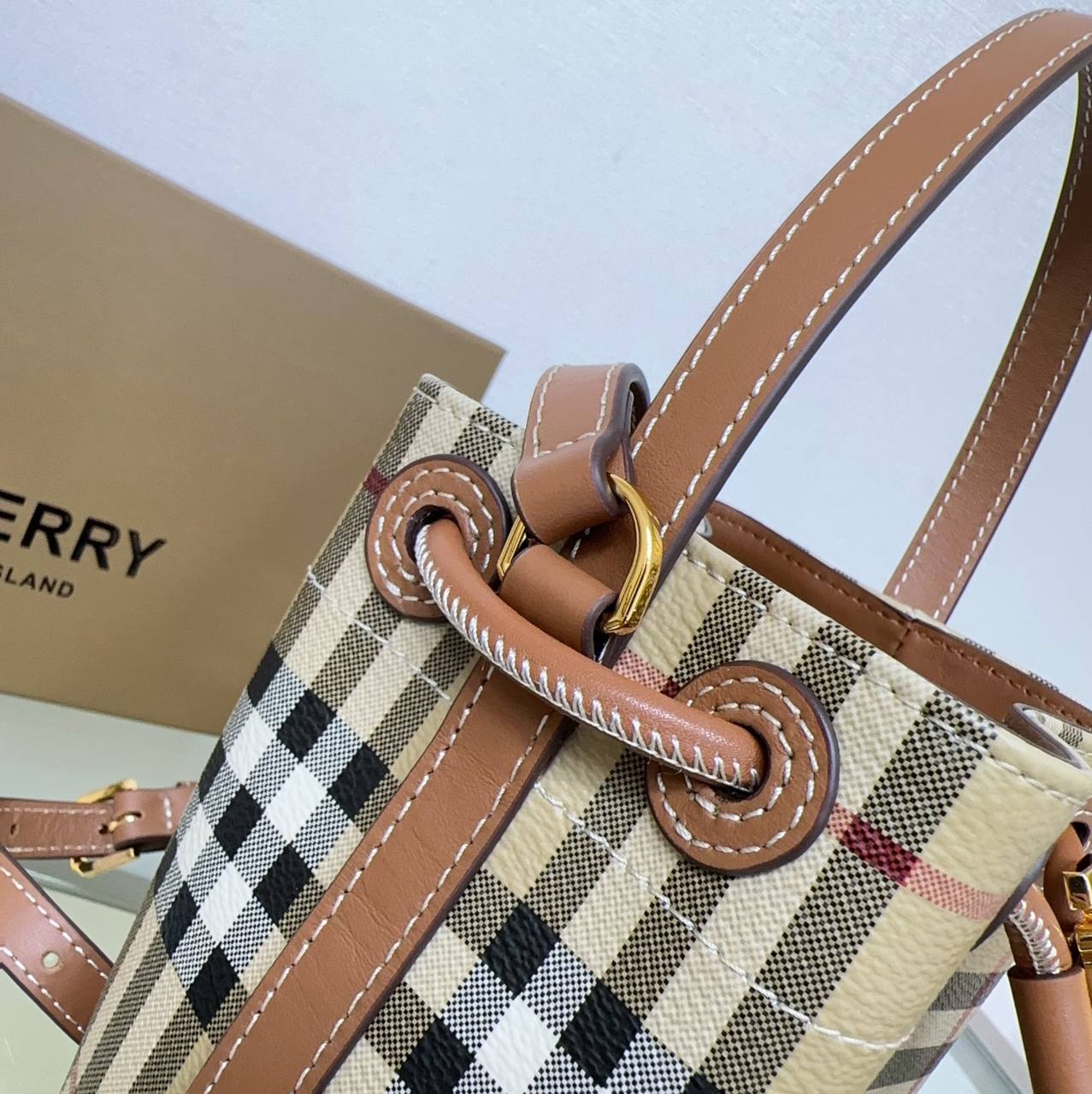 Burberry Mini TB Bucket Bag in Briar Brown – GSM LUXURY